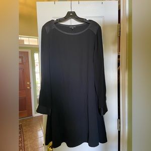 Eileen Fisher swing dress. Long sleeves with satin accents.